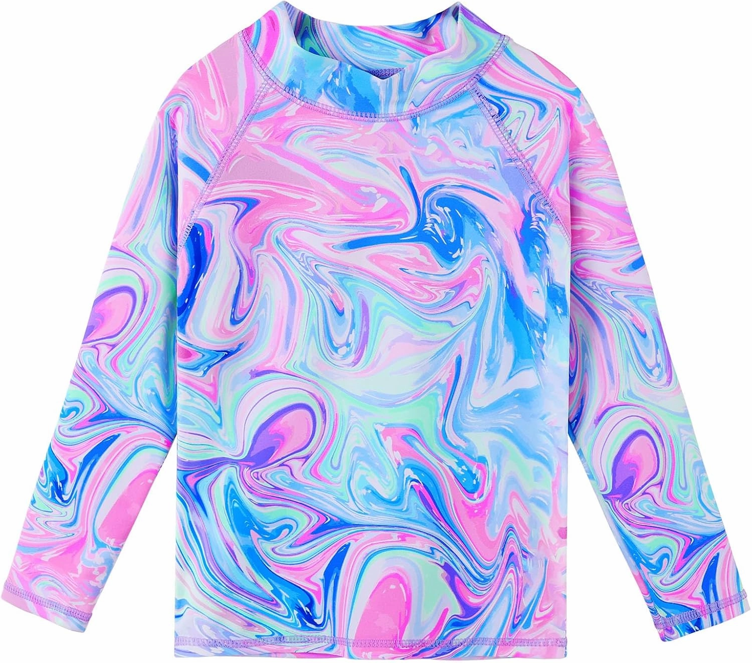 TFJH E Girls Swimsuit UPF 50  UV Two Piece Long Sleeve Swimwear Rash Guard Sets 3-12Y