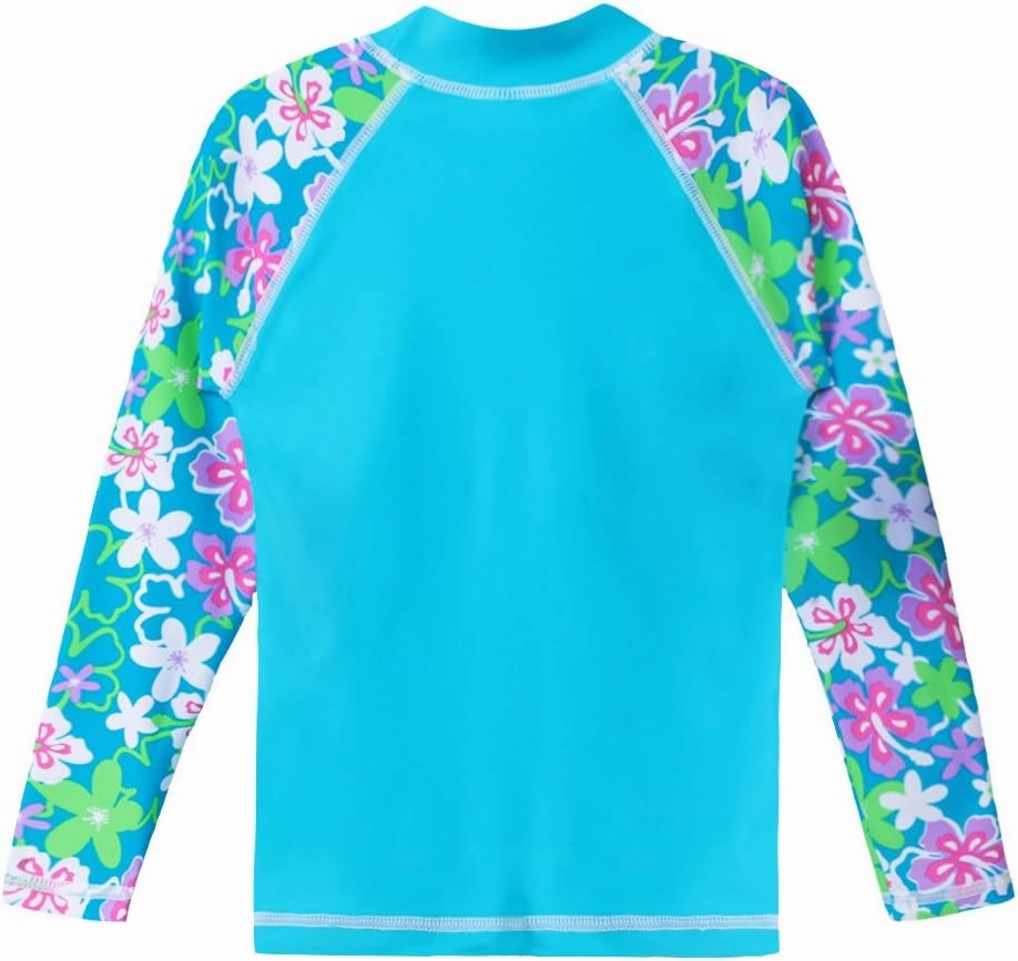 TFJH E Girls Swimsuit UPF 50  UV Two Piece Long Sleeve Swimwear Rash Guard Sets 3-12Y