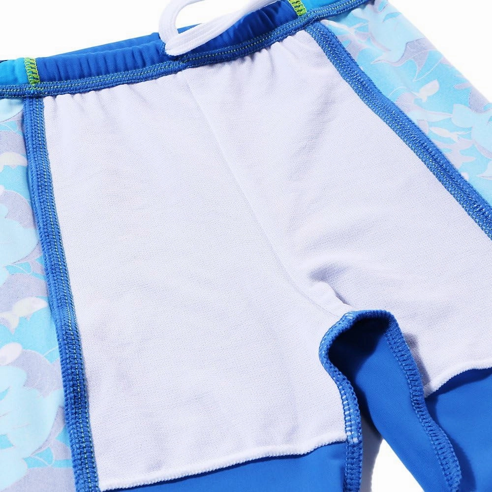 TFJH E Kids Boys UPF 50  UV Swimwear Sun Protective Long Sleeve Two Piece Swimsuit