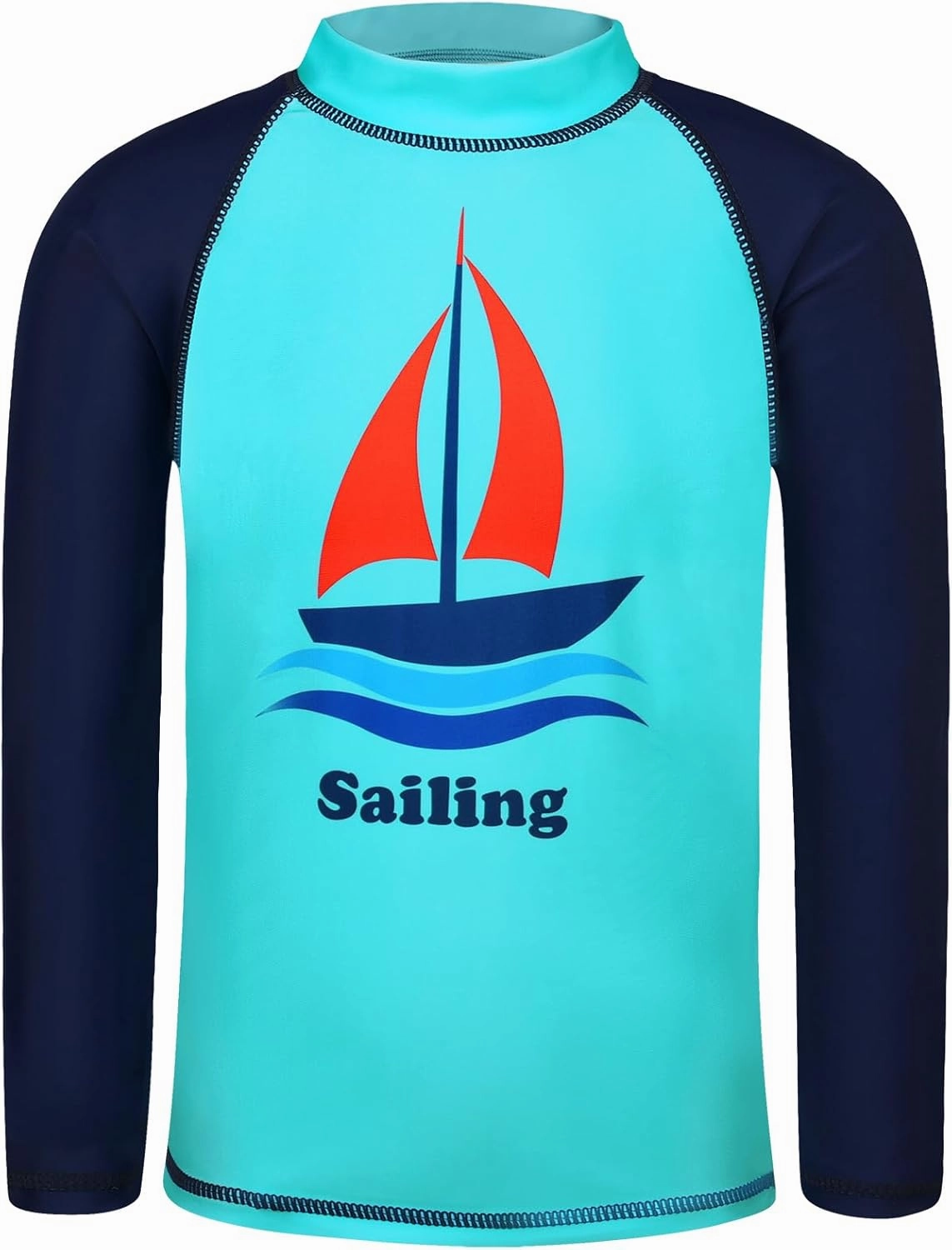 TFJH E Kids Boys UPF 50  UV Swimwear Sun Protective Long Sleeve Two Piece Swimsuit