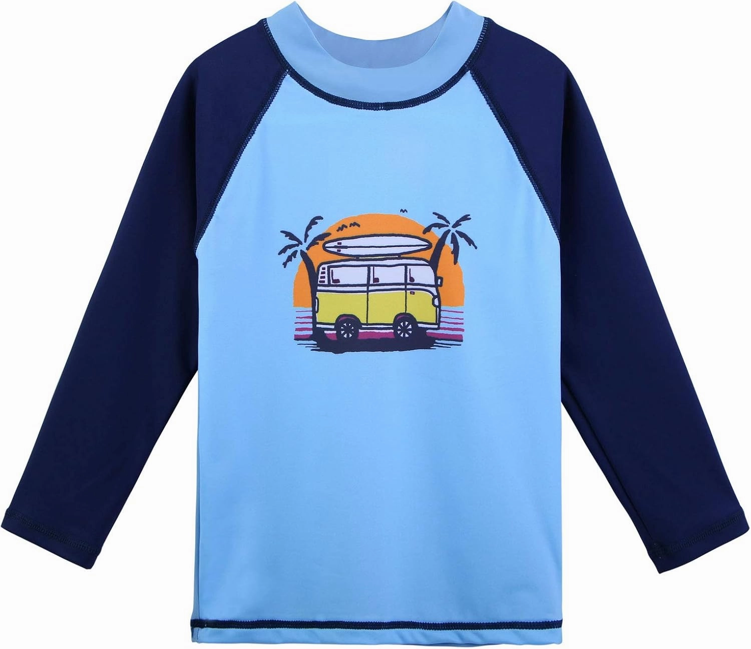 TFJH E Kids Boys UPF 50  UV Swimwear Sun Protective Long Sleeve Two Piece Swimsuit