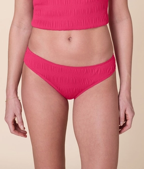 The Classic Bikini Bottom - Smocked - Bright Begonia
