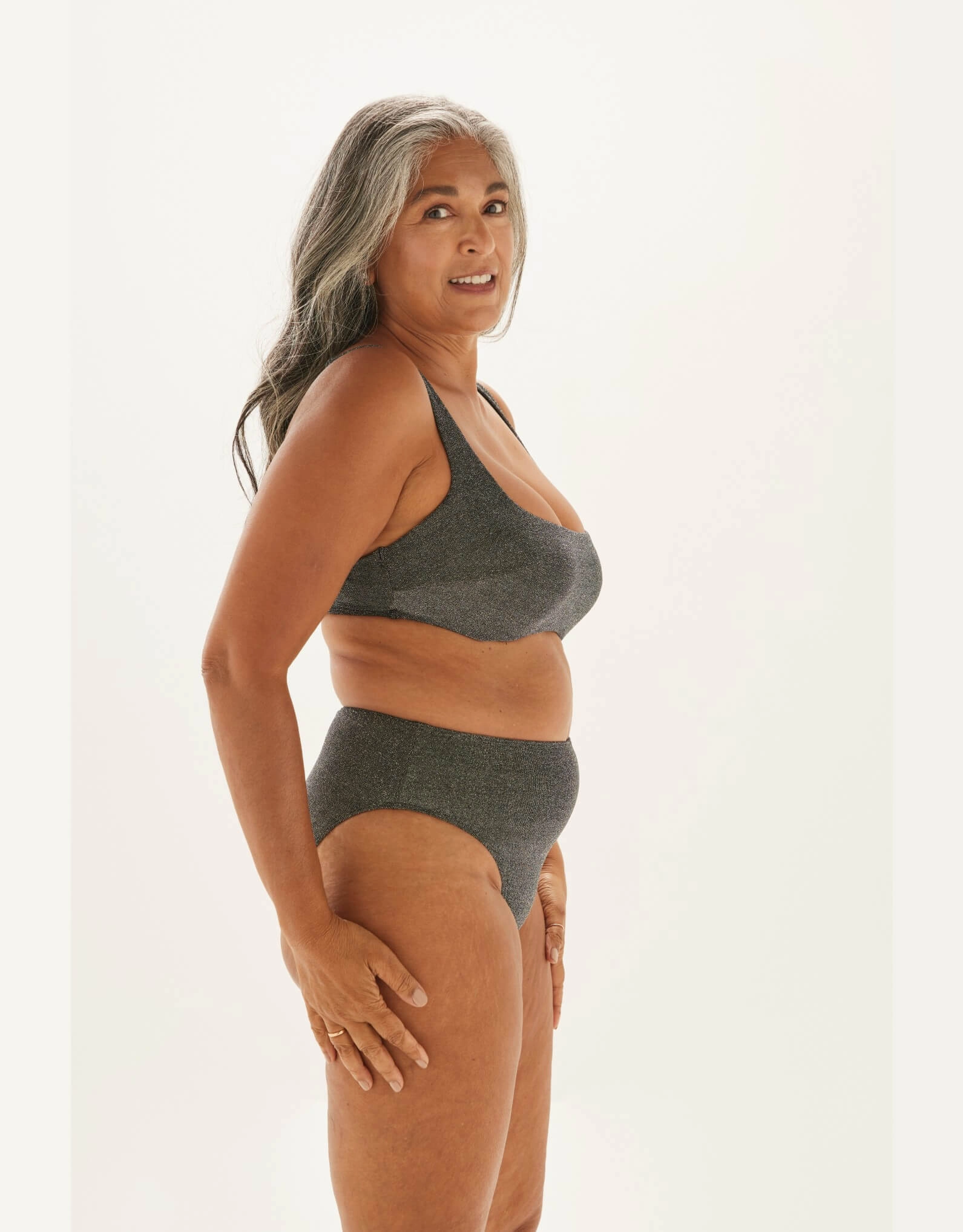 The Crop Underwire Bikini Top Glitter, D-G Cup