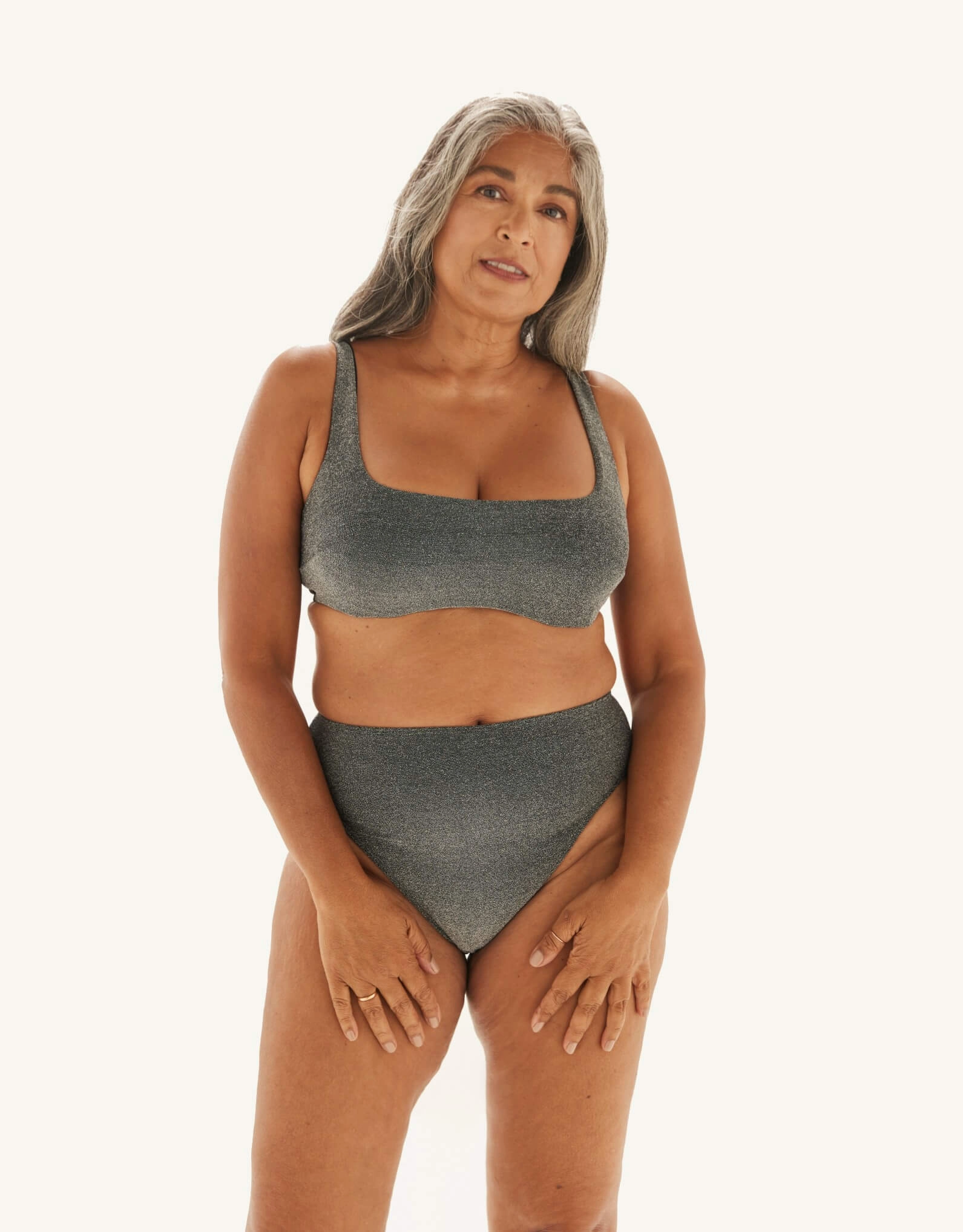 The Crop Underwire Bikini Top Glitter, D-G Cup