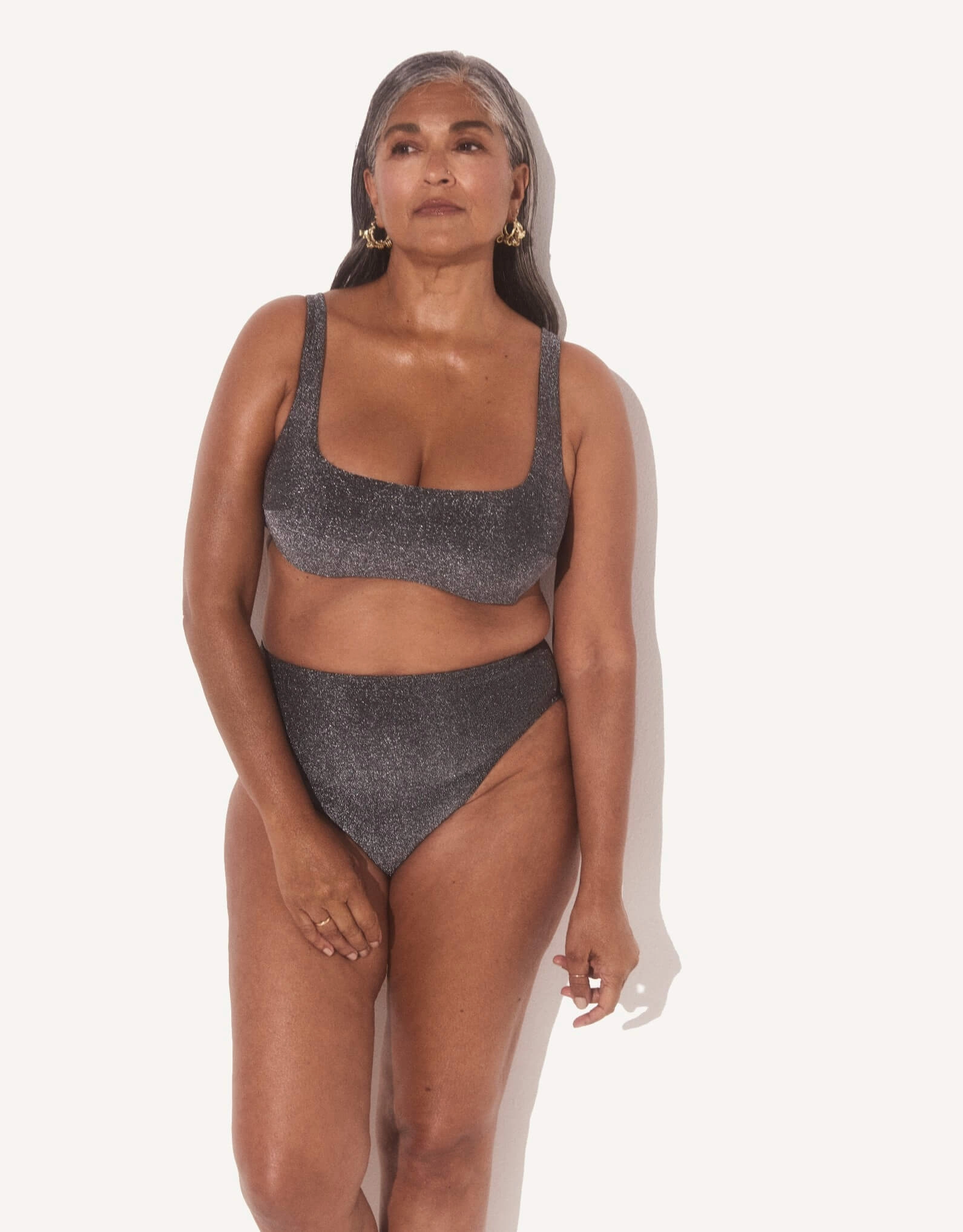 The Crop Underwire Bikini Top Glitter, D-G Cup