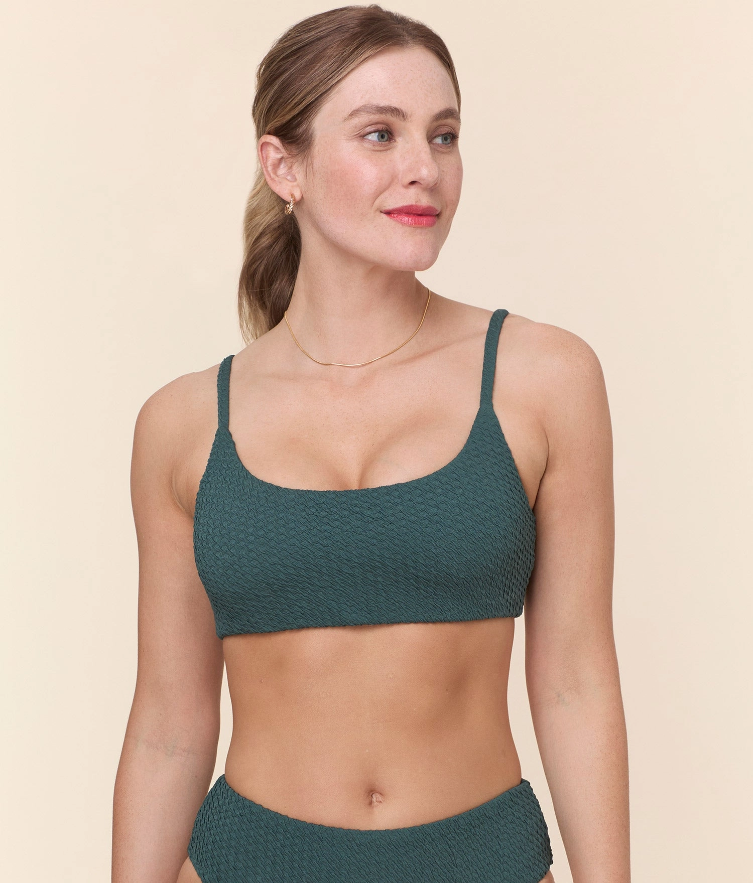 The Maui Bikini Top - Textured Weave - Seaweed