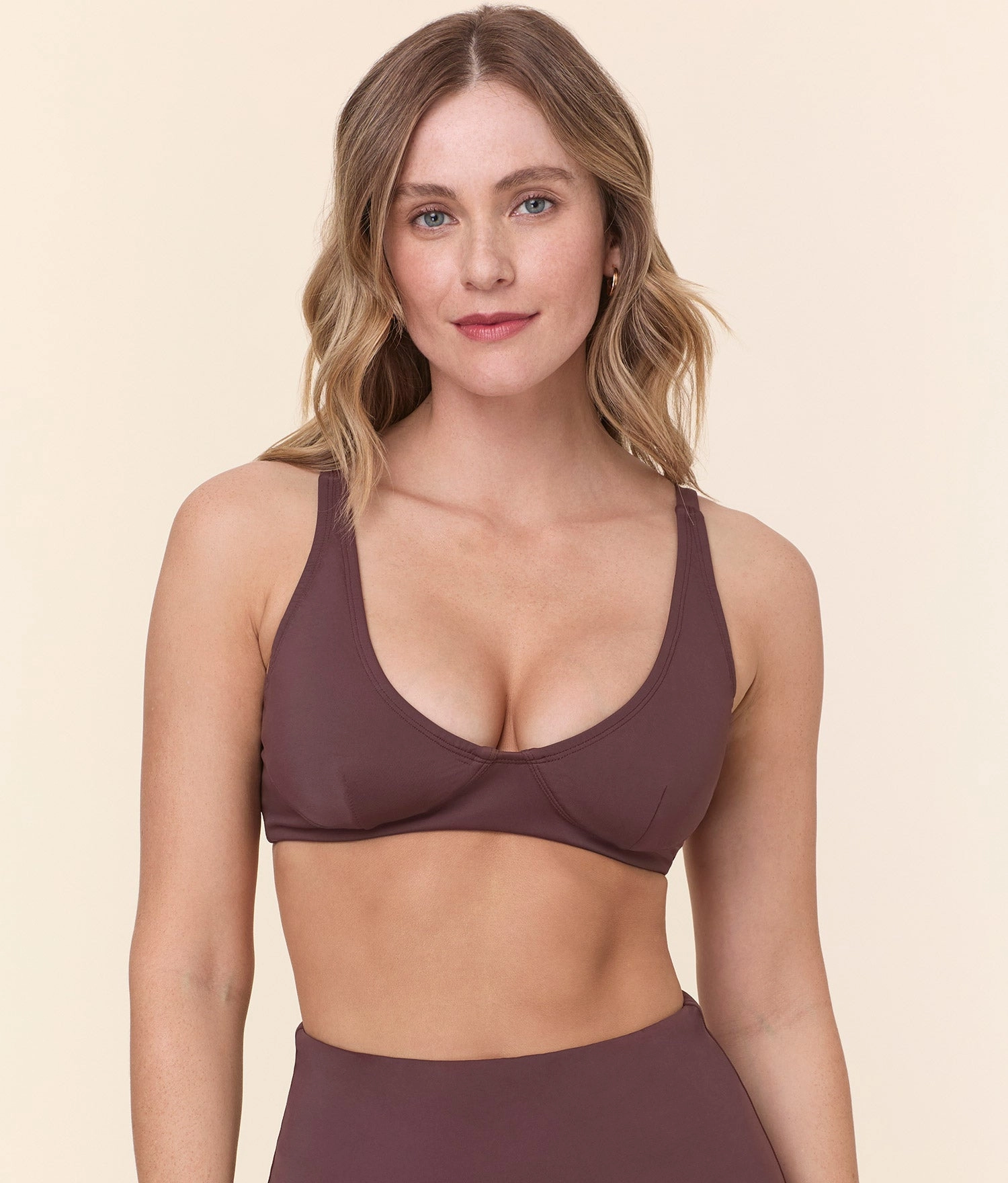 The Mila Bikini Top - Eco Nylon - Mink