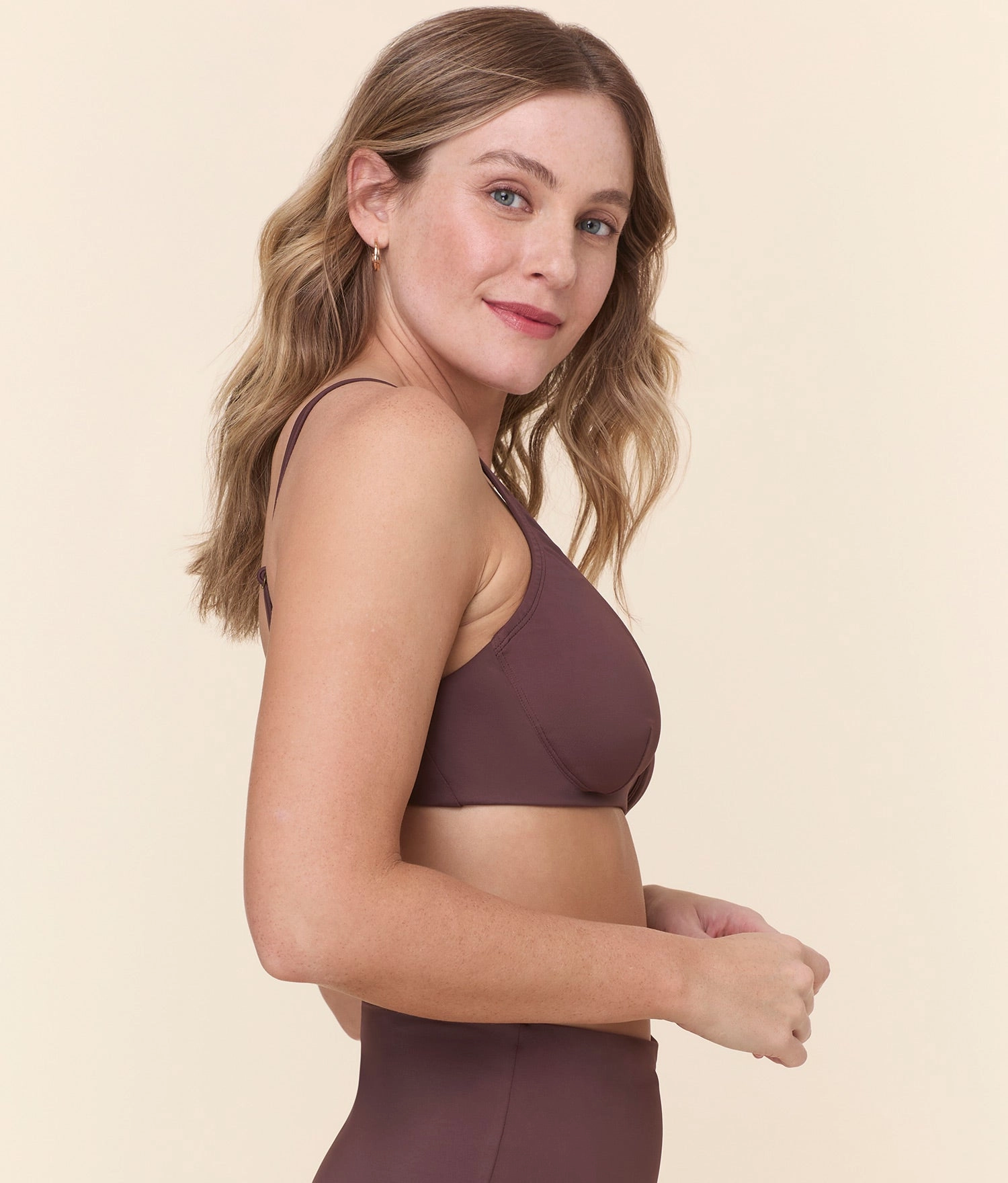 The Mila Bikini Top - Eco Nylon - Mink