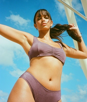 The Nadi Bikini Top - Satin - Licorice