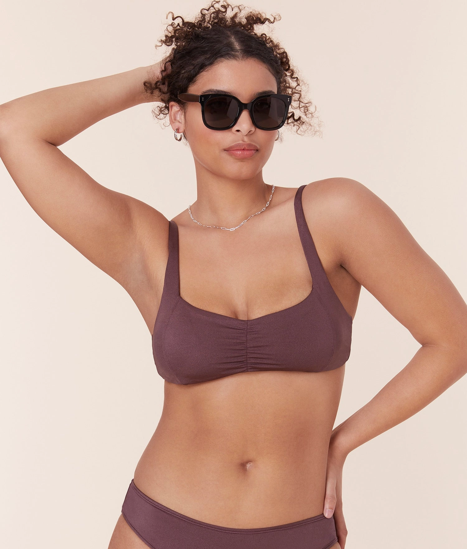 The Nadi Bikini Top - Satin - Licorice
