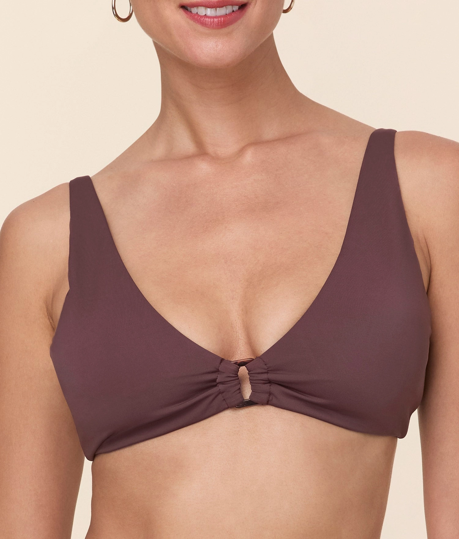 The Nora Bikini Top - Eco Nylon - Mink