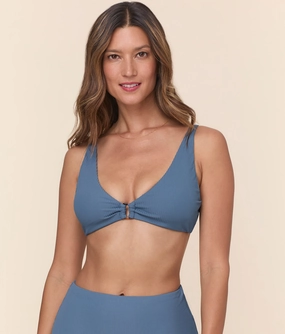 The Nora Bikini Top - Eco Ribbed - Slate