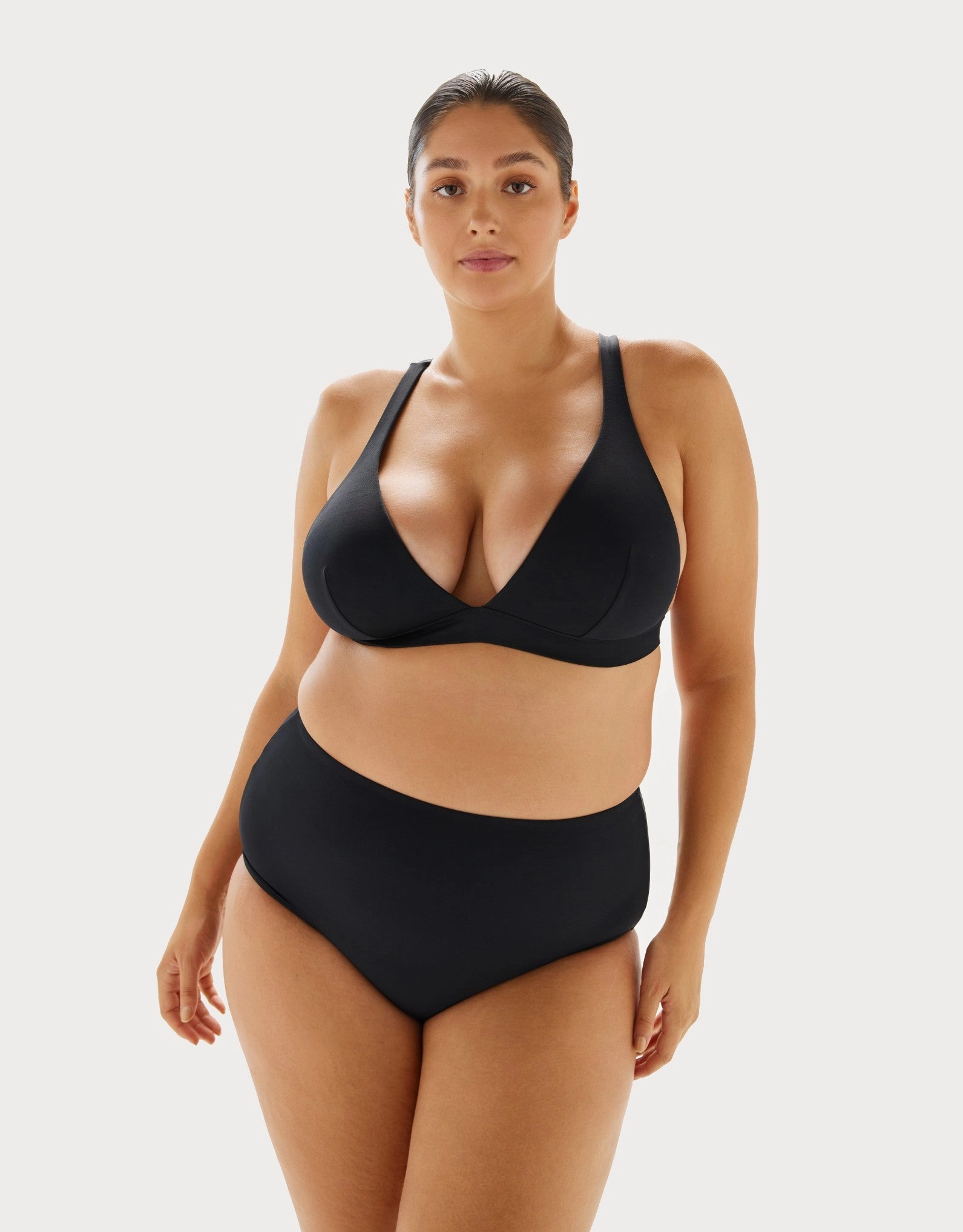 The Rise Bikini Bottom Black