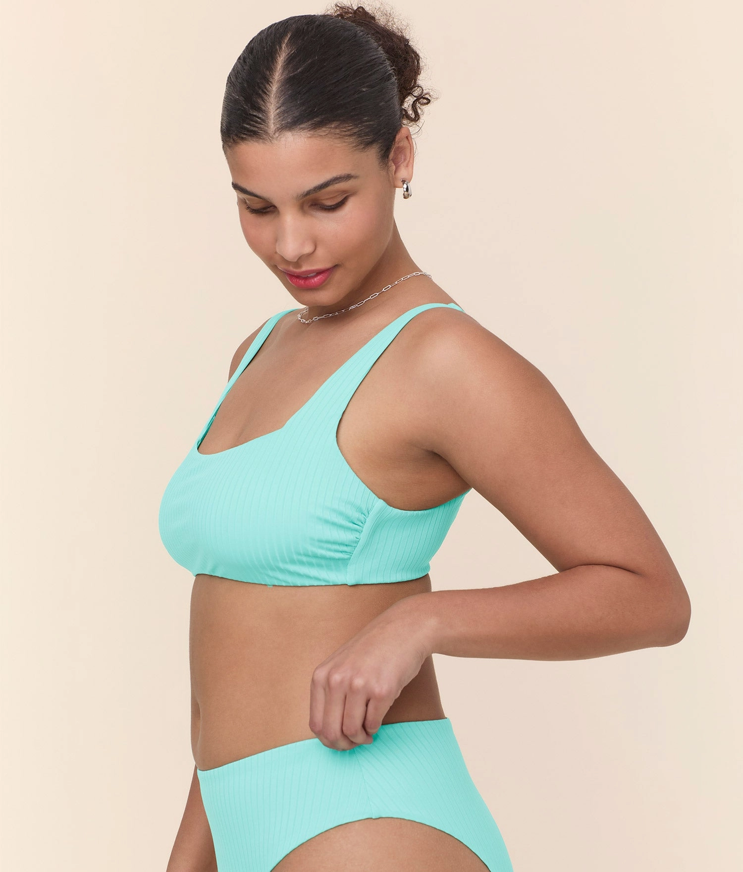 The Rye Bikini Top - Wide Rib - Opal