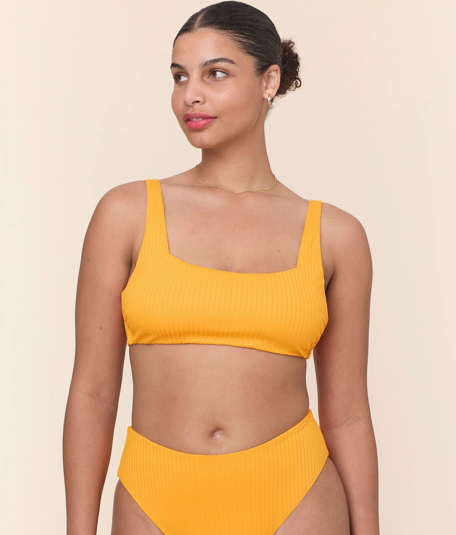 The Rye Bikini Top - Wide Rib - Tangerine
