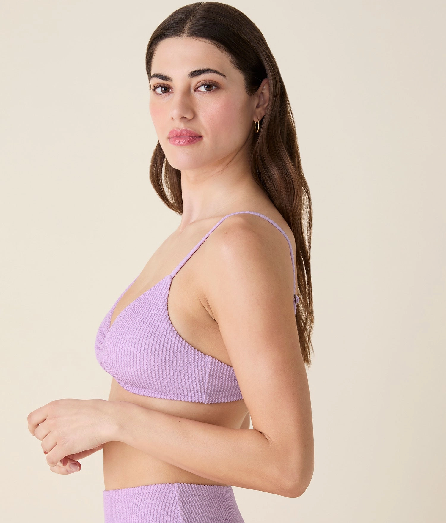 The Santorini Bikini Top - Seersucker - Lupine