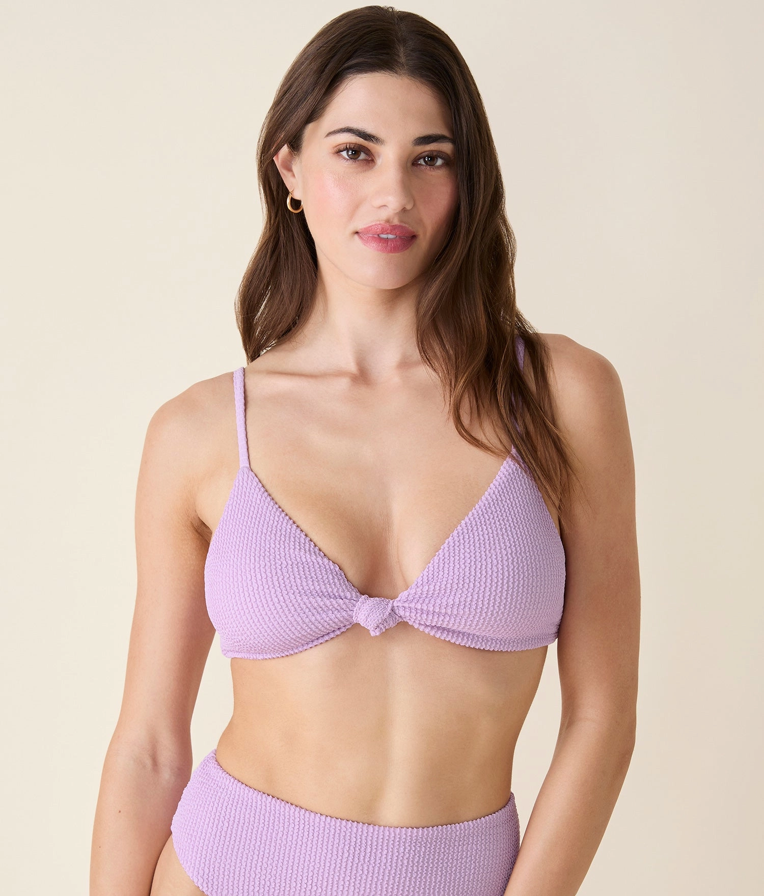 The Santorini Bikini Top - Seersucker - Lupine