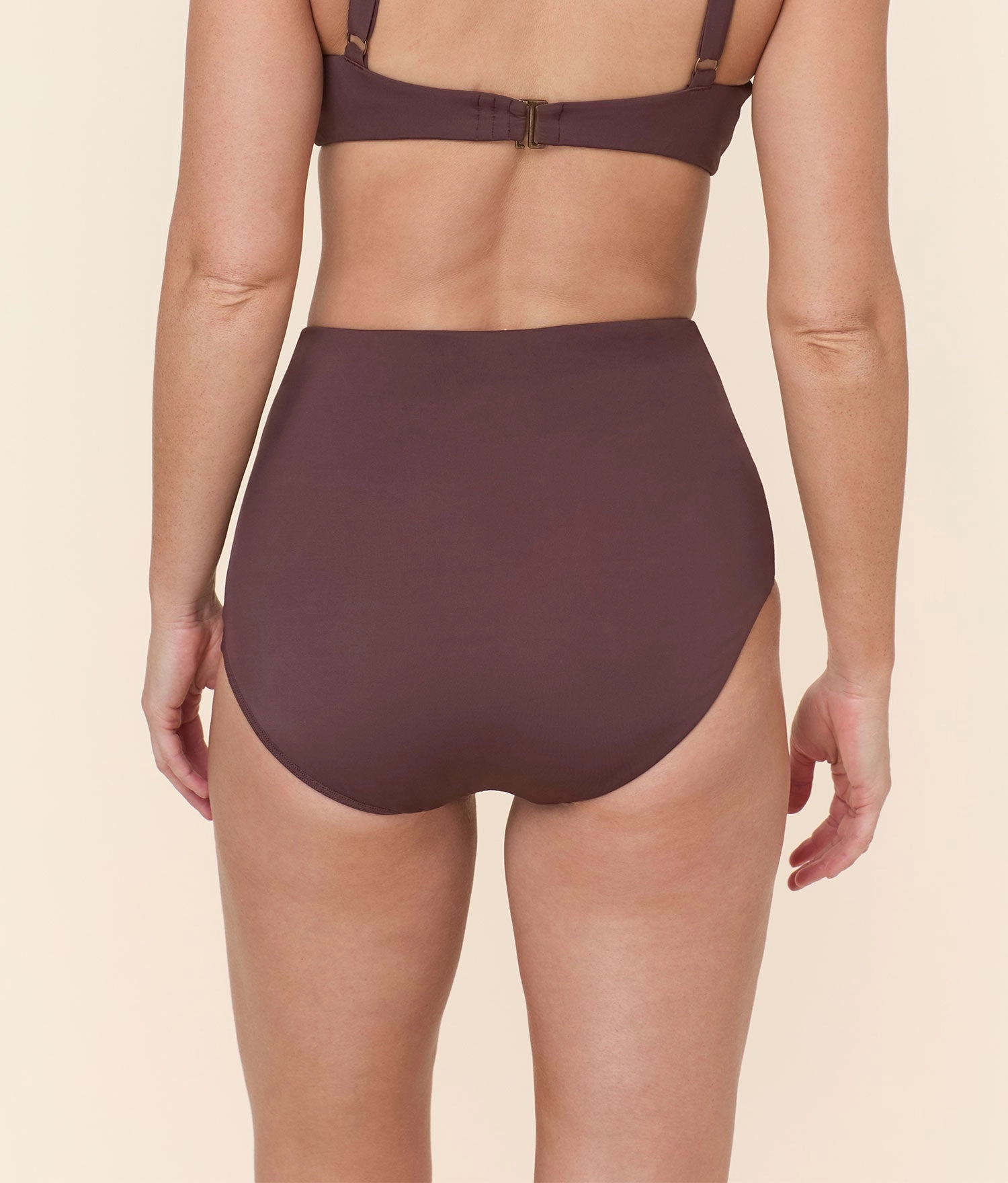 The Super High Waist Bikini Bottom - Eco Nylon - Mink