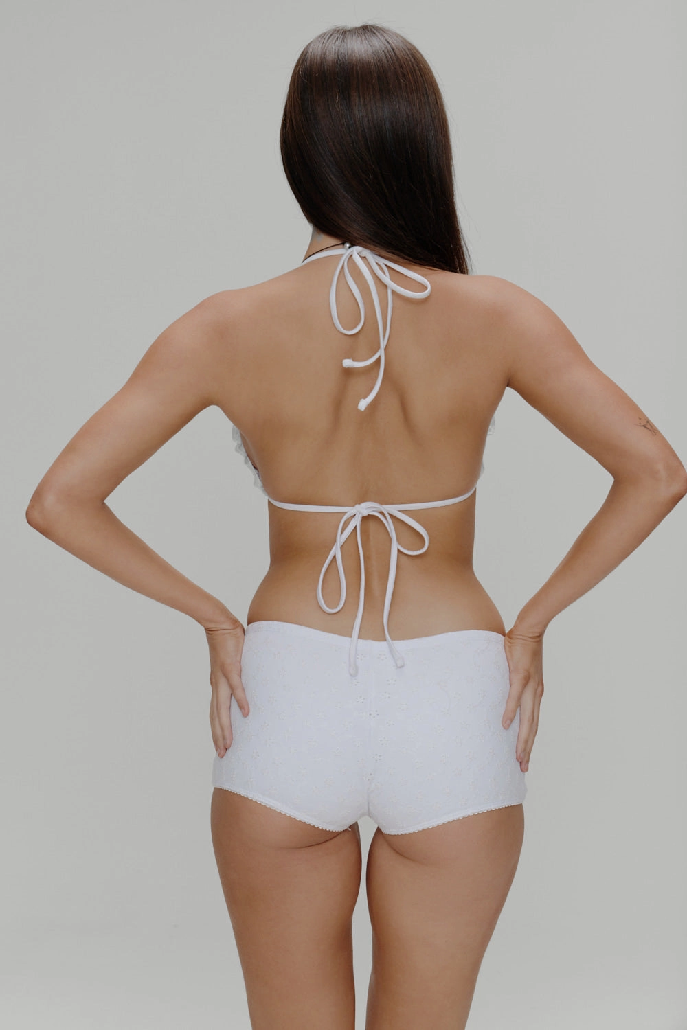 Tidal Eyelet Triangle Bikini Top - Spring Cloud