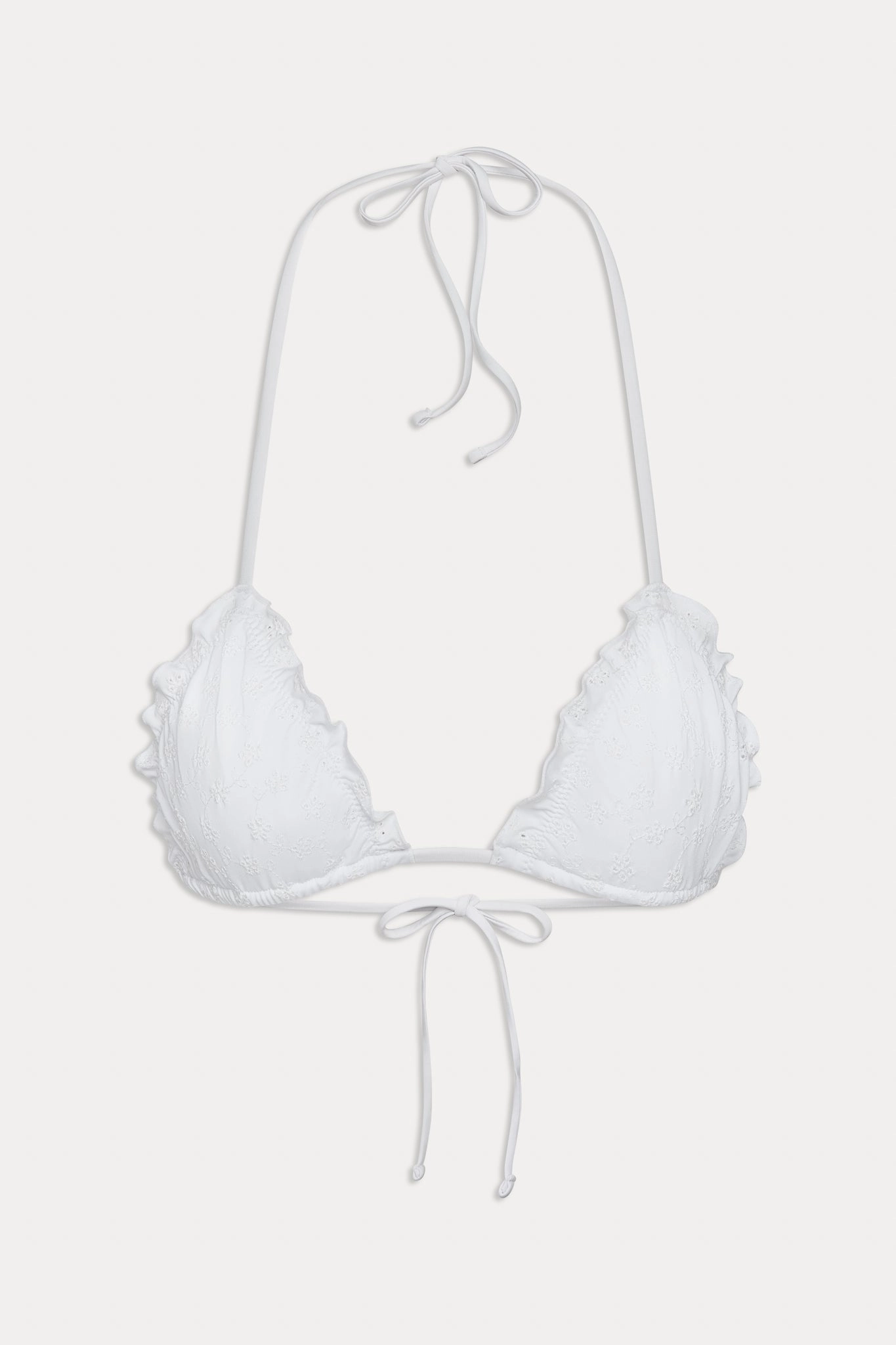 Tidal Eyelet Triangle Bikini Top - Spring Cloud