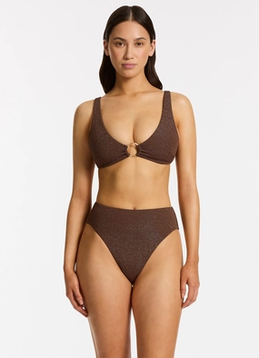 Tirari Nights Triangle Bikini Top - Chocolate