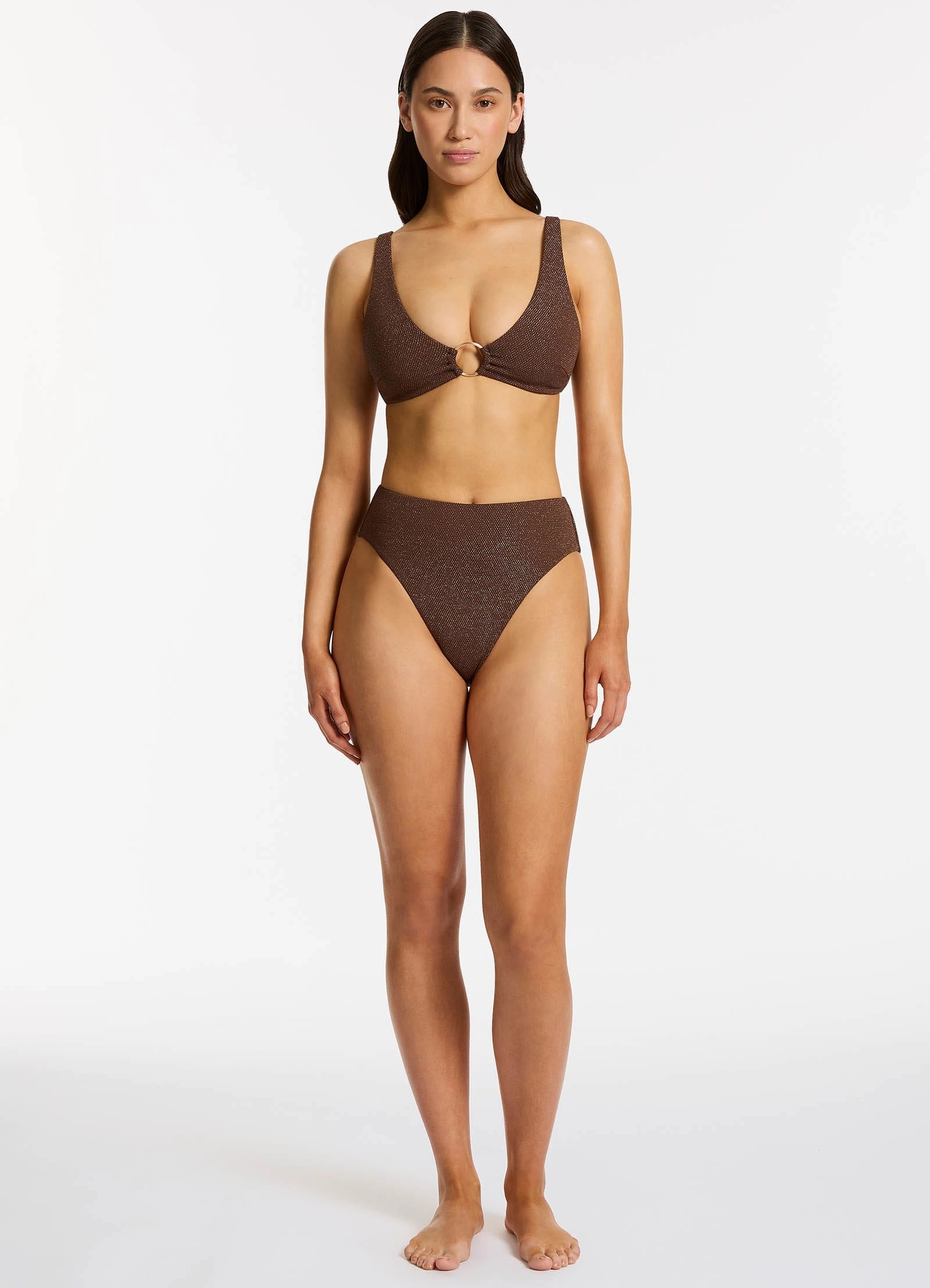 Tirari Nights Triangle Bikini Top - Chocolate