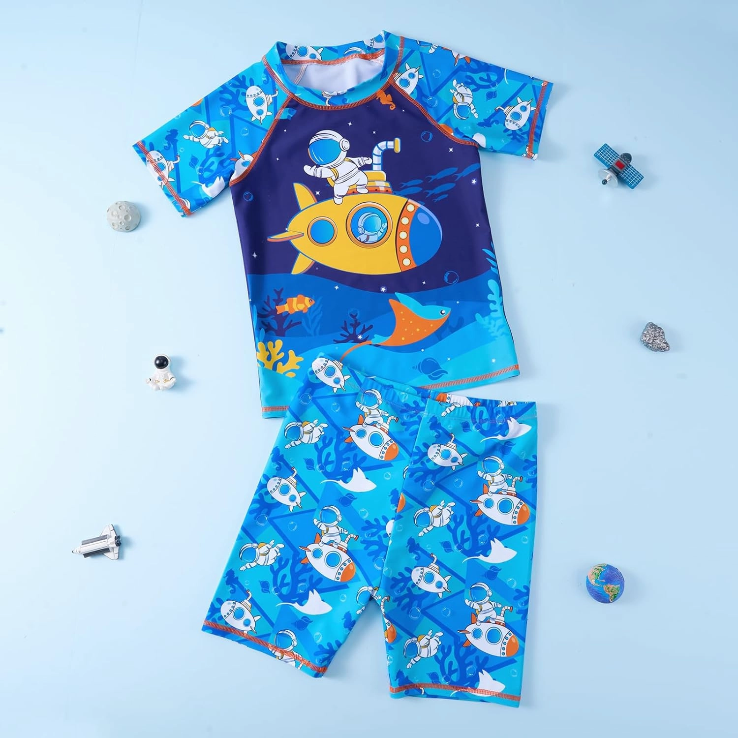 Toddler Boy Swimsuit Kids Swimsuit Boys Two Pieces Shark Swimsuit Toddler Rash Guard and Trunk