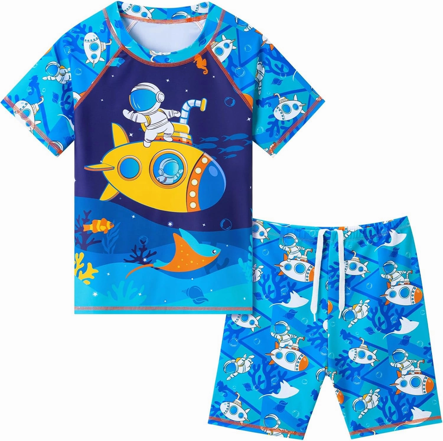 Toddler Boy Swimsuit Kids Swimsuit Boys Two Pieces Shark Swimsuit Toddler Rash Guard and Trunk