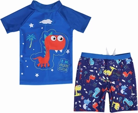 Toddler Boys Swim Set Cute 2t Swimsuit Boy Dinosaur Bathing Suit Short Sleeve 3t Swimming Suits