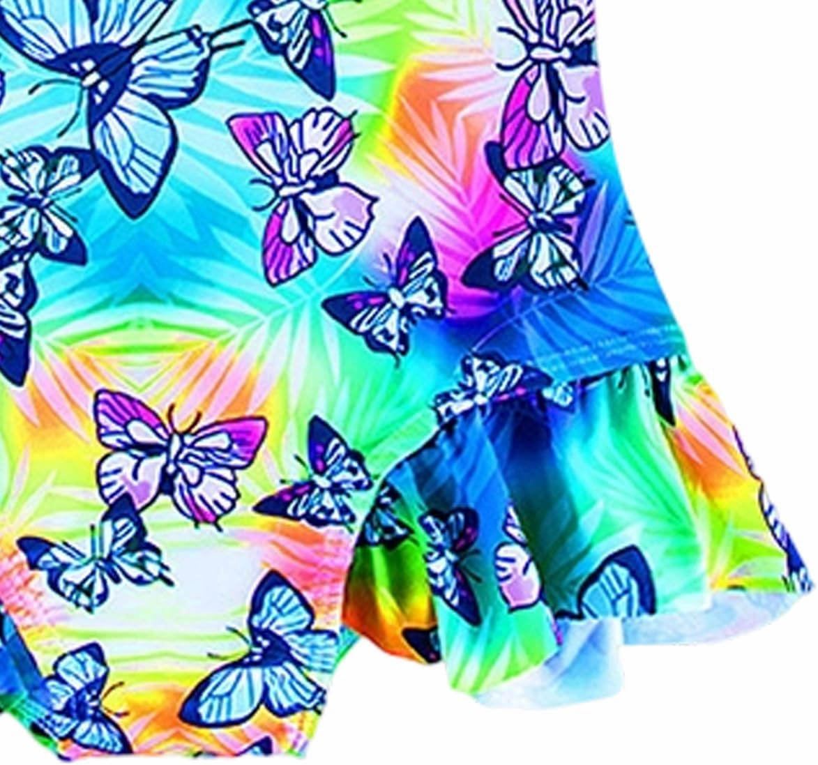 Toddler Girl Swimsuit One Piece Rash Guard Bathing Suit Little Girls Short Sleeve Quick Dry Swimwear 1-7 Years