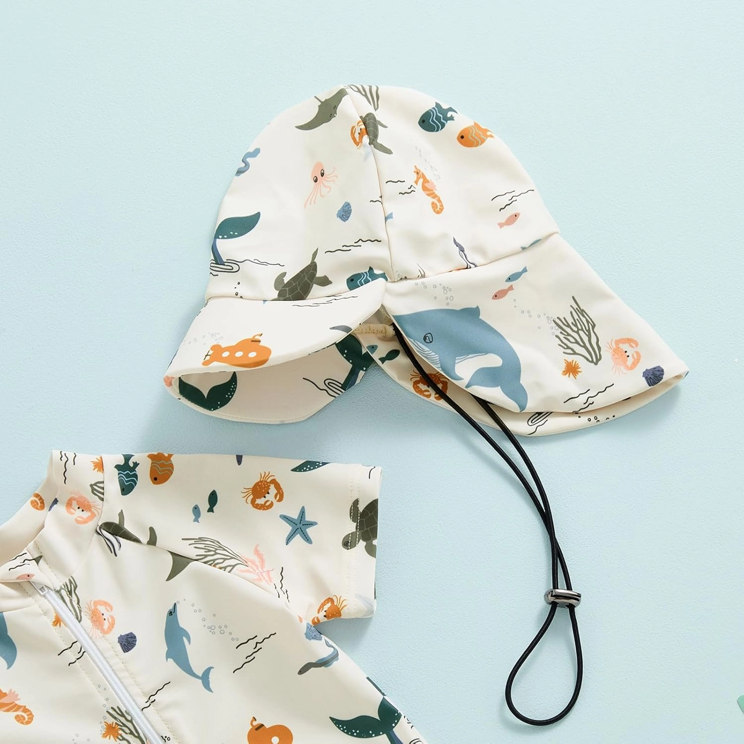 Toddler Infant Baby Boys Swimsuit Kids Rash Guard One Piece Newborn Zipper Bathing Suit Swimwear with Hat