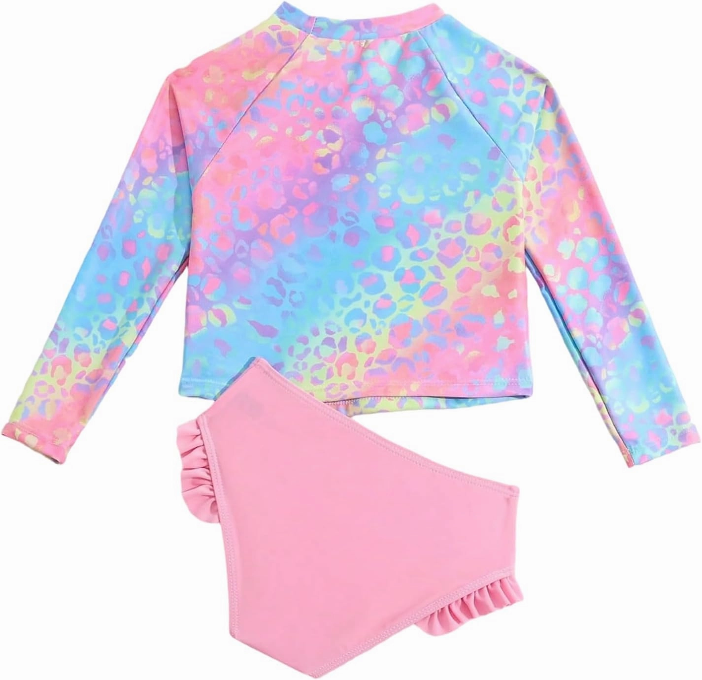 Toddler Swimsuit Girl 3 Piece Rash Guard Bathing Suit Cute Little Girls Long Sleeve Quick Dry Swimwear 1-6 Years
