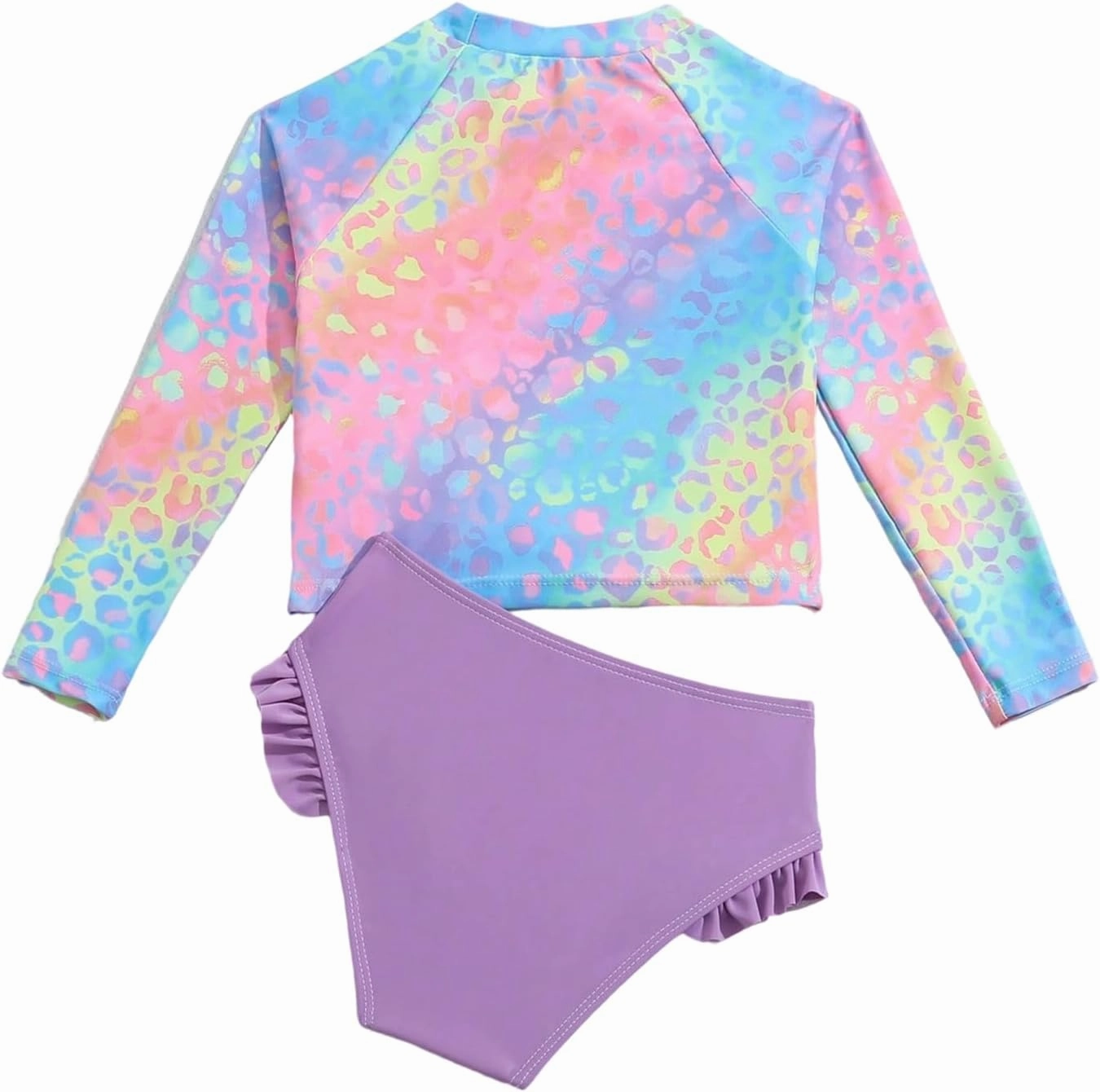 Toddler Swimsuit Girl 3 Piece Rash Guard Bathing Suit Cute Little Girls Long Sleeve Quick Dry Swimwear 1-6 Years