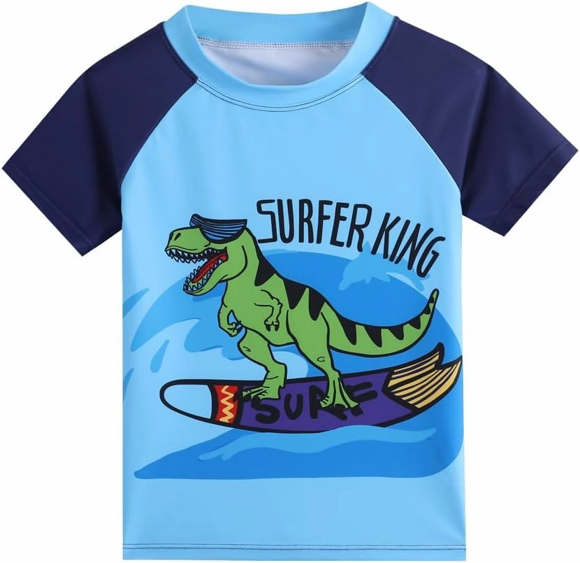 Toddlers and Baby Boys' 3-Piece Rash Guard Swimsuits Kids Long Sleeve Sunsuit Swimwear Sets