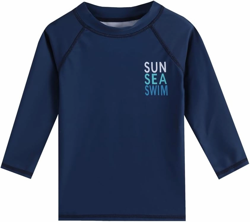 Toddlers and Baby Boys' 3-Piece Rash Guard Swimsuits Kids Long Sleeve Sunsuit Swimwear Sets