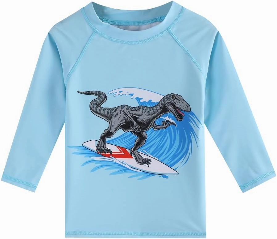 Toddlers and Baby Boys' 3-Piece Rash Guard Swimsuits Kids Long Sleeve Sunsuit Swimwear Sets