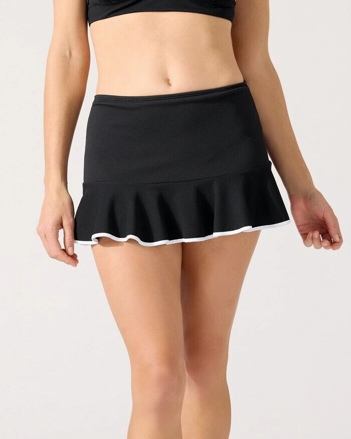 Tommy Bahama Island Cays Cabana Bikini Bottom Women's Small Black Skirted ERK821