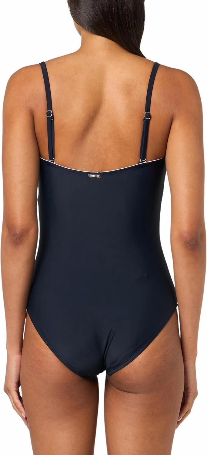 Tommy Hilfiger Women's Bandeau Color Block One Piece Swimsuit