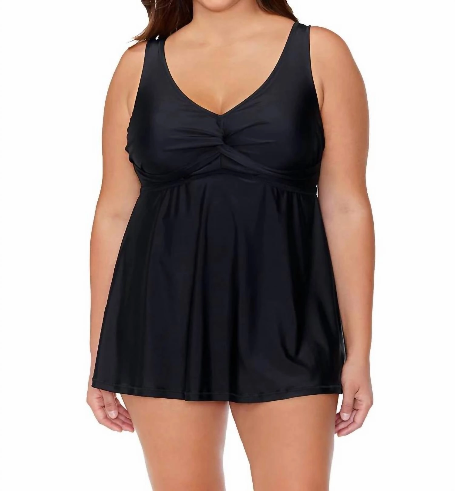 Tranquilo Solid Lucia Swim Dress In Black