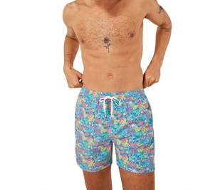 Tropical Bunches Swim Trunk In Blue Fruit