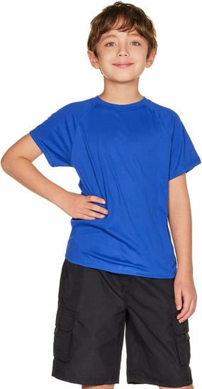 TSLA Youth Kids UPF 50  Short Sleeve, Aqua Water Swimsuit Top, UV/SPF Surf Swim Shirt