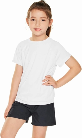TSLA Youth Kids UPF 50  Short Sleeve, Aqua Water Swimsuit Top, UV/SPF Surf Swim Shirt