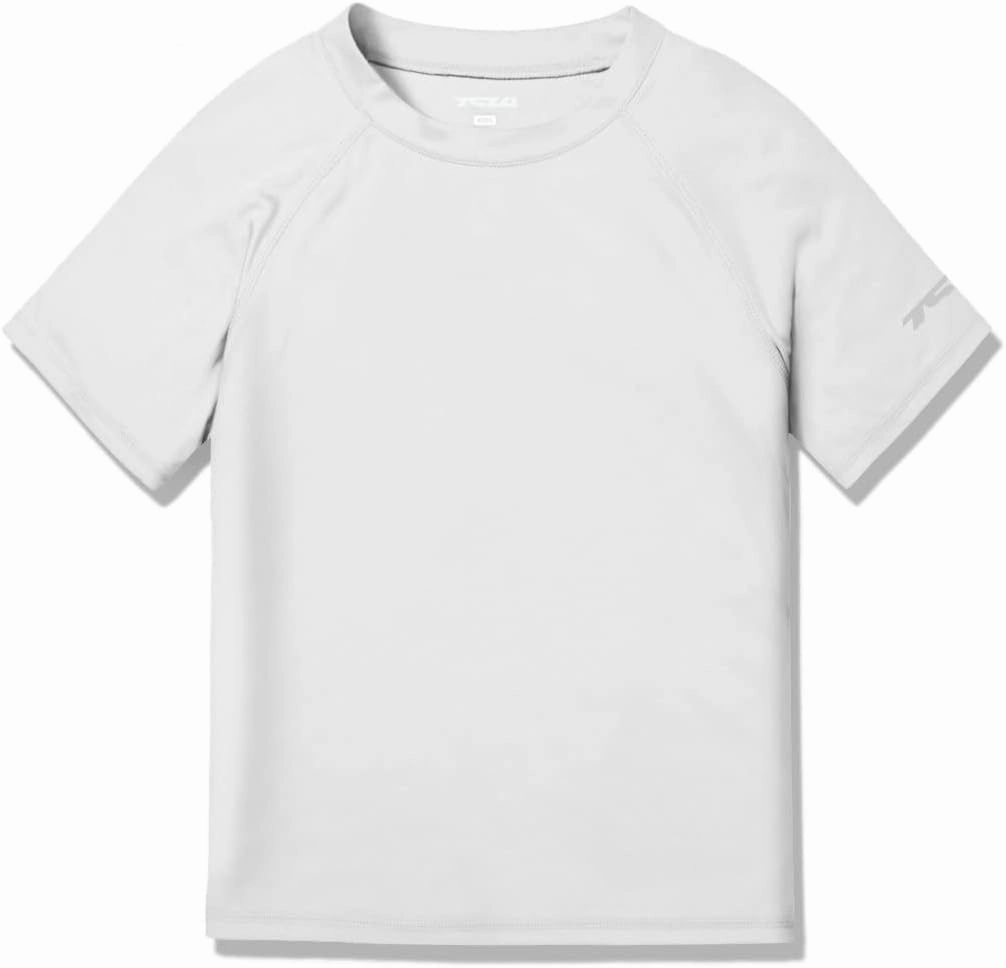 TSLA Youth Kids UPF 50  Short Sleeve, Aqua Water Swimsuit Top, UV/SPF Surf Swim Shirt
