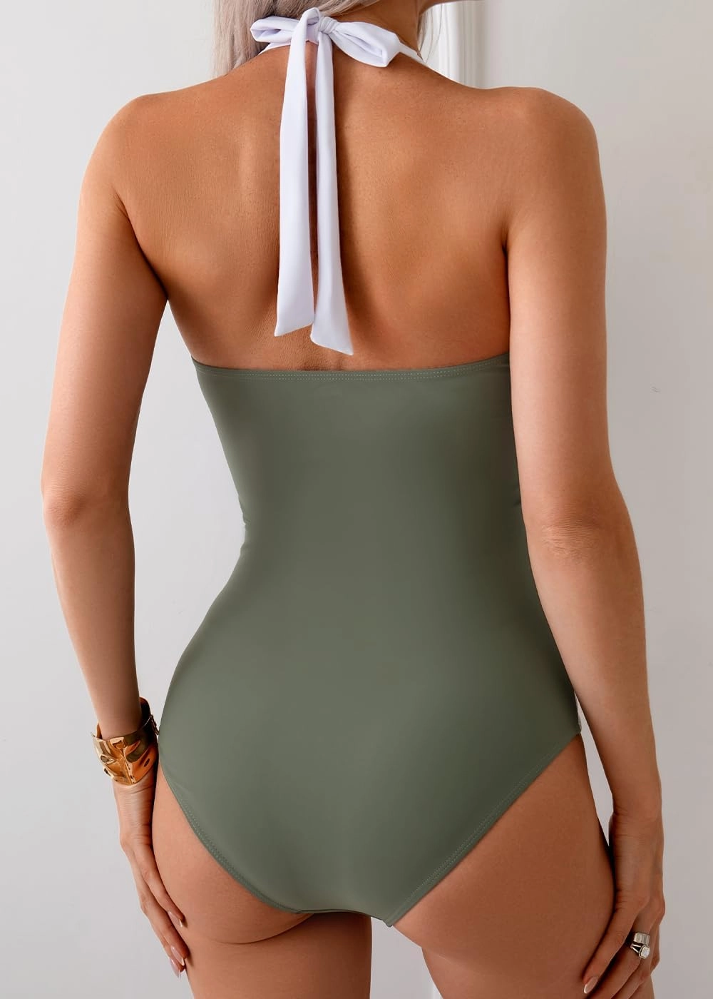 Tummy Control Swimsuits for Women Slimming Halter One Piece Bathing Suit