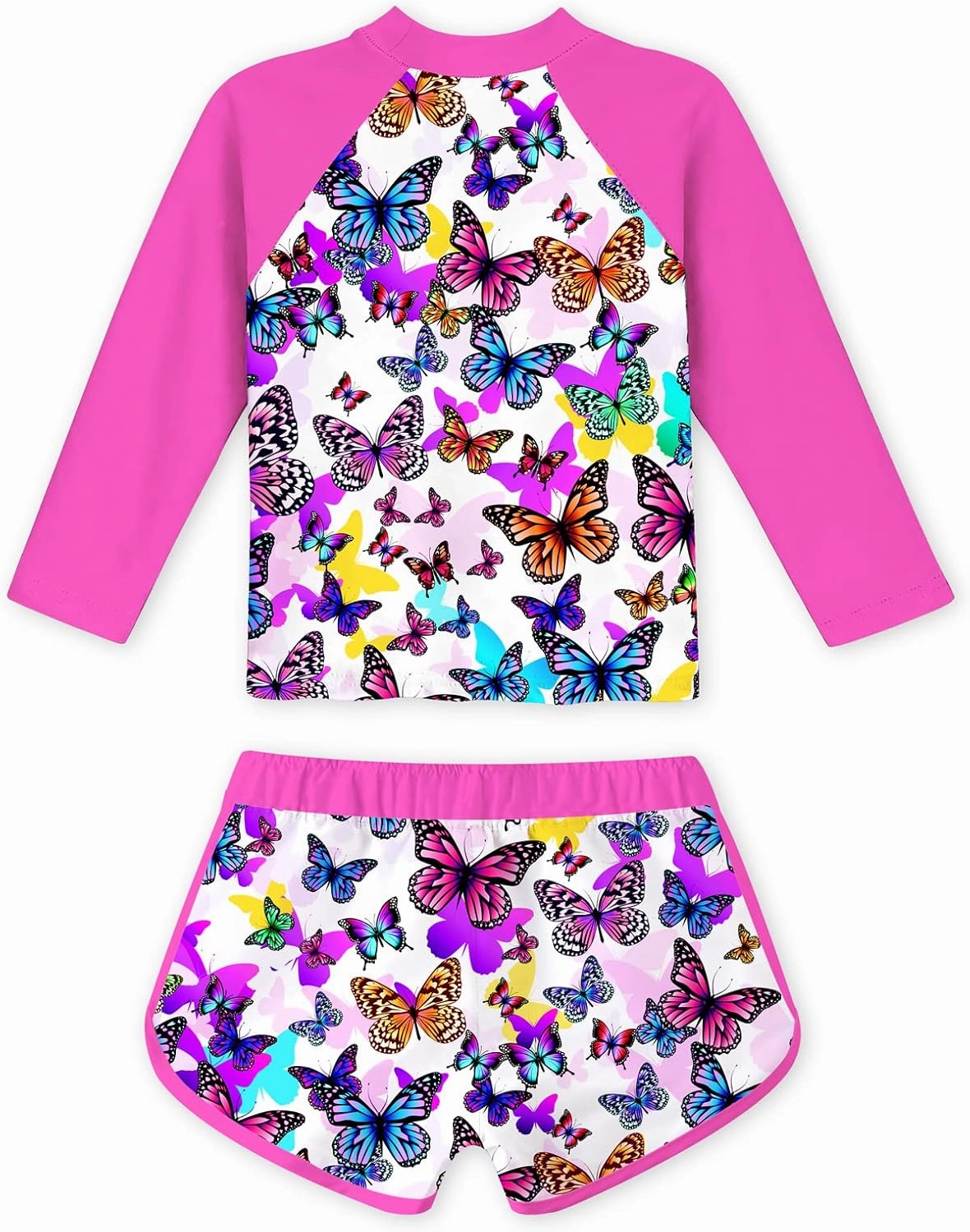 TUONROAD Girls 2 Pieces Rash Guard Swimsuit Long Sleeve Tankini for 4-10 Years