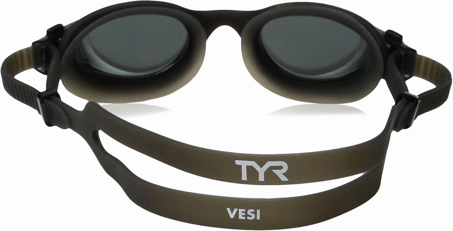TYR Adult Vesi Mirrored and Non-Mirrored Swimming Goggles with Wide Peripheral Range, Anti Fog, No Leak, and Quick Adjust