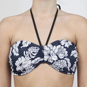U Tube Bandeau Bikini Top In Royal Horizon