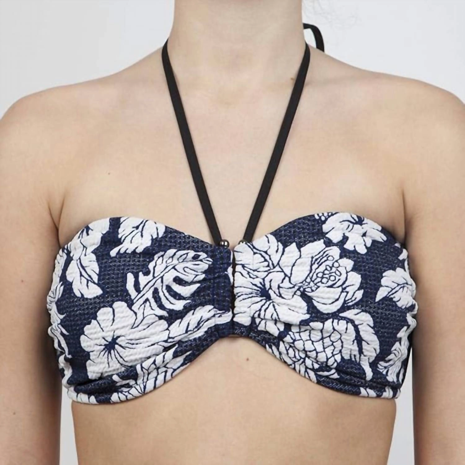 U Tube Bandeau Bikini Top In Royal Horizon