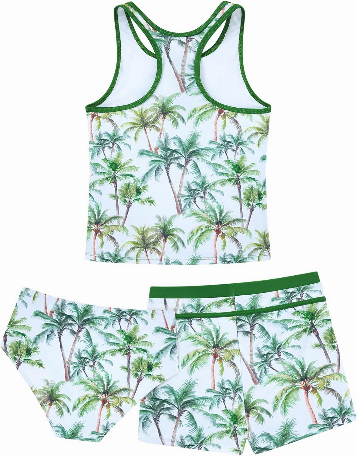 UNICOMIDEA Girls Swimsuits 3 Pieces Tankini Bathing Suit Kids Beach Zipper Bikini Swimwear with Shorts for 7-12 Years