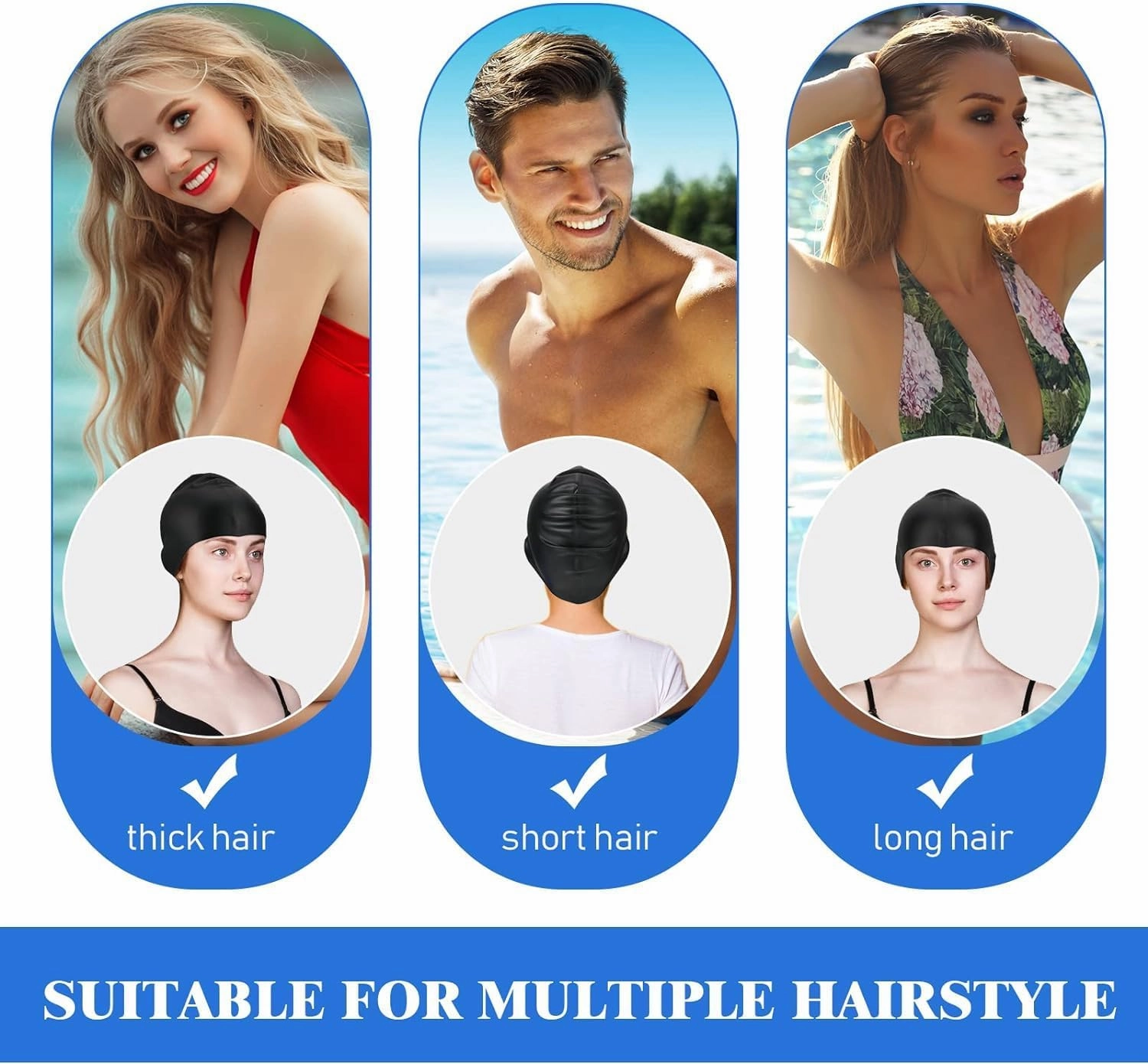 Unisex Classic Swim Cap, Soft Silicone, Unisex, Flexible, Waterproof, Intensive Training, Comfortable, Non-Slip